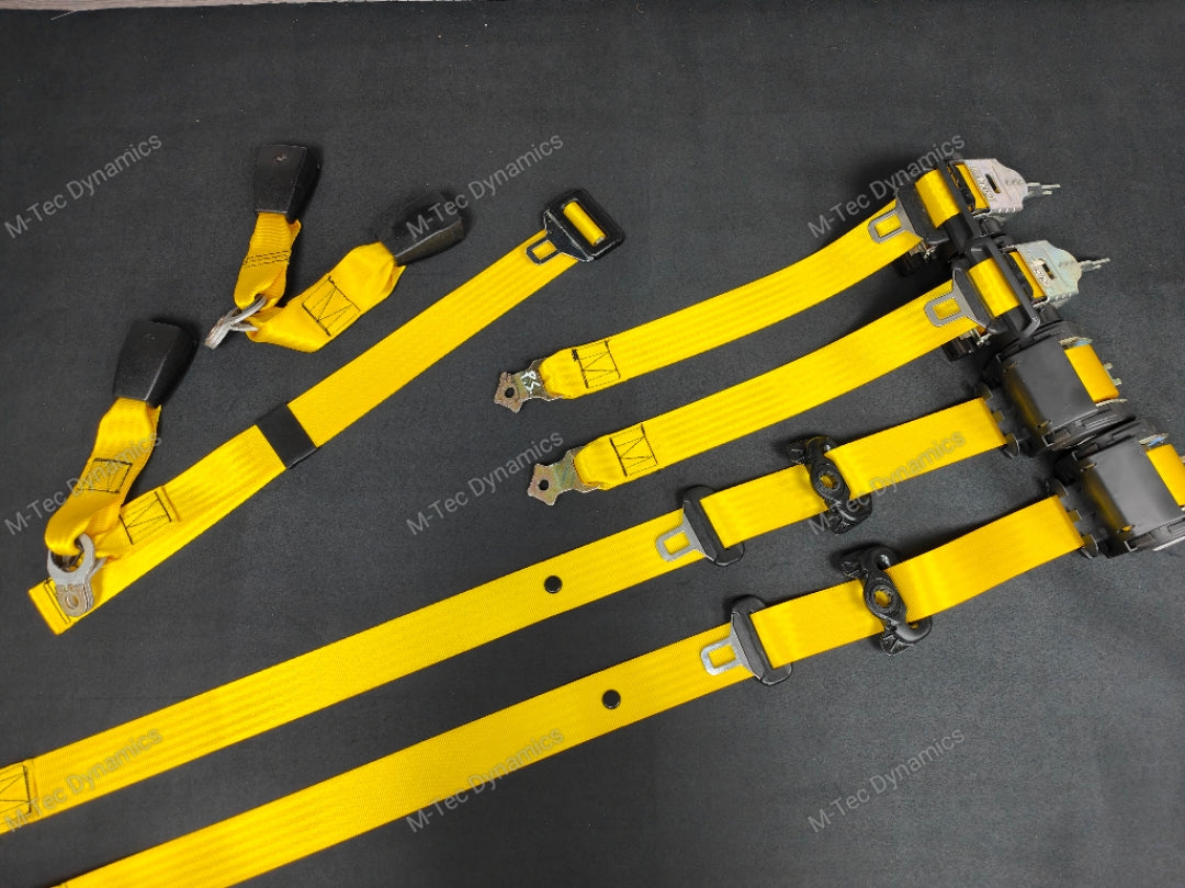 BMW E46 M3 COUPE YELLOW FRONT & REAR SEAT BELT SET (LAP BELT)
