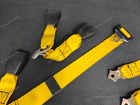 BMW E46 M3 COUPE YELLOW FRONT & REAR SEAT BELT SET (LAP BELT)