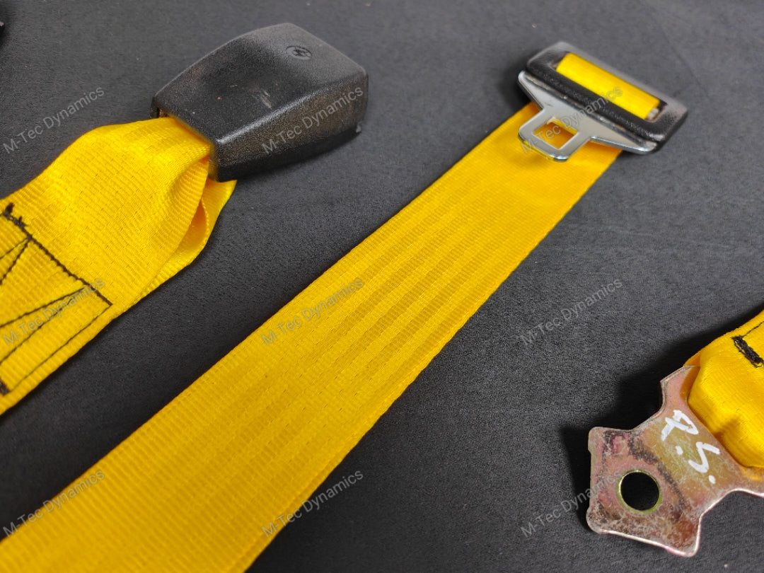 BMW E46 M3 COUPE YELLOW FRONT & REAR SEAT BELT SET (LAP BELT)