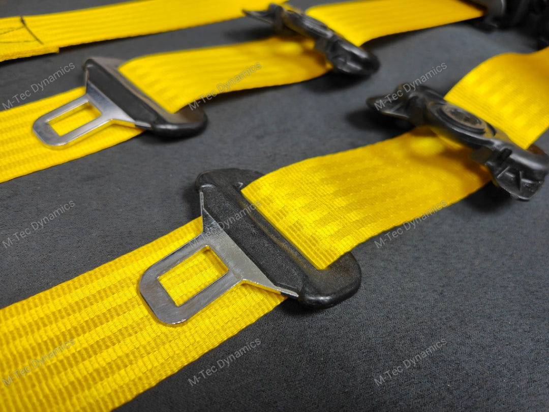BMW E46 M3 COUPE YELLOW FRONT & REAR SEAT BELT SET (LAP BELT)