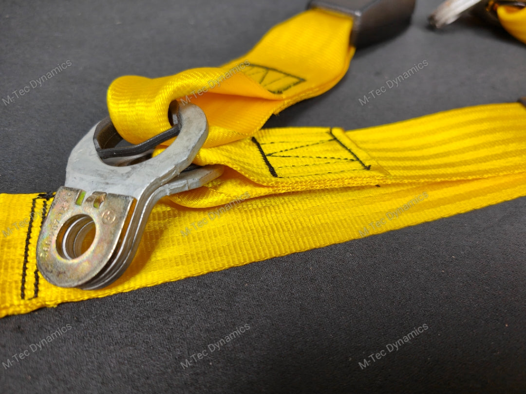 BMW E46 M3 COUPE YELLOW FRONT & REAR SEAT BELT SET (LAP BELT)