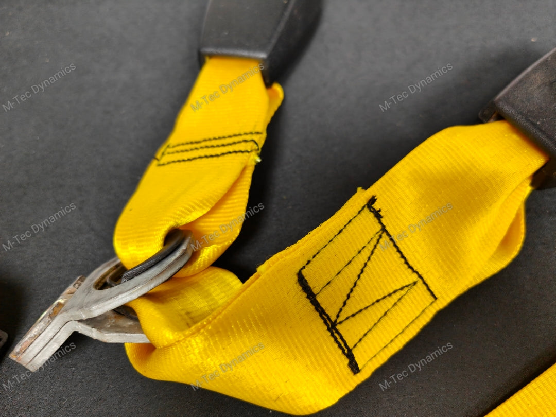 BMW E46 M3 COUPE YELLOW FRONT & REAR SEAT BELT SET (LAP BELT)