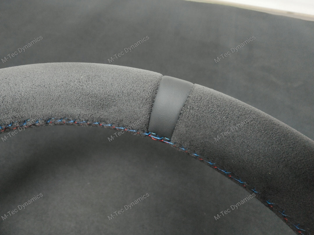 BMW F-SERIES FULL ALCANTARA / BLACK RING / TRI-STITCH STEERING WHEEL - BMW 1 2 3 4 SERIES F20 F22 F30 F32 M2 M3 M4