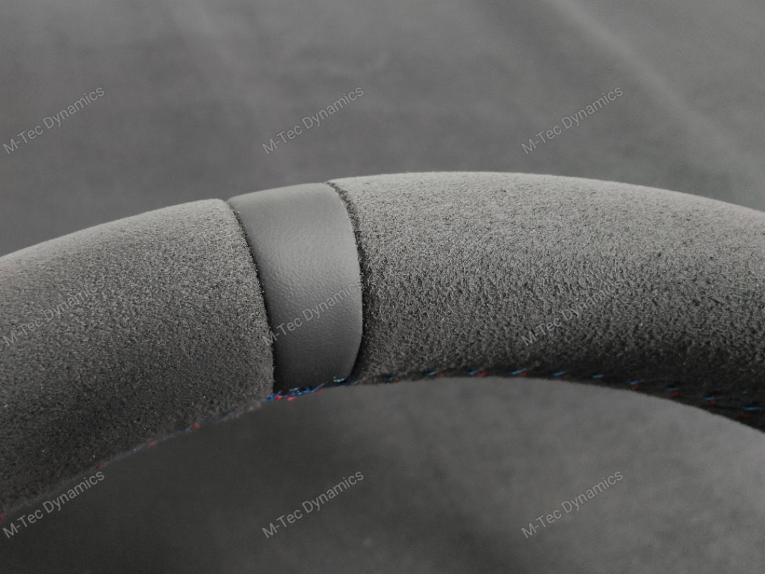 BMW F-SERIES FULL ALCANTARA / BLACK RING / TRI-STITCH STEERING WHEEL - BMW 1 2 3 4 SERIES F20 F22 F30 F32 M2 M3 M4