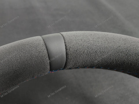 BMW F-SERIES FULL ALCANTARA / BLACK RING / TRI-STITCH STEERING WHEEL - BMW 1 2 3 4 SERIES F20 F22 F30 F32 M2 M3 M4
