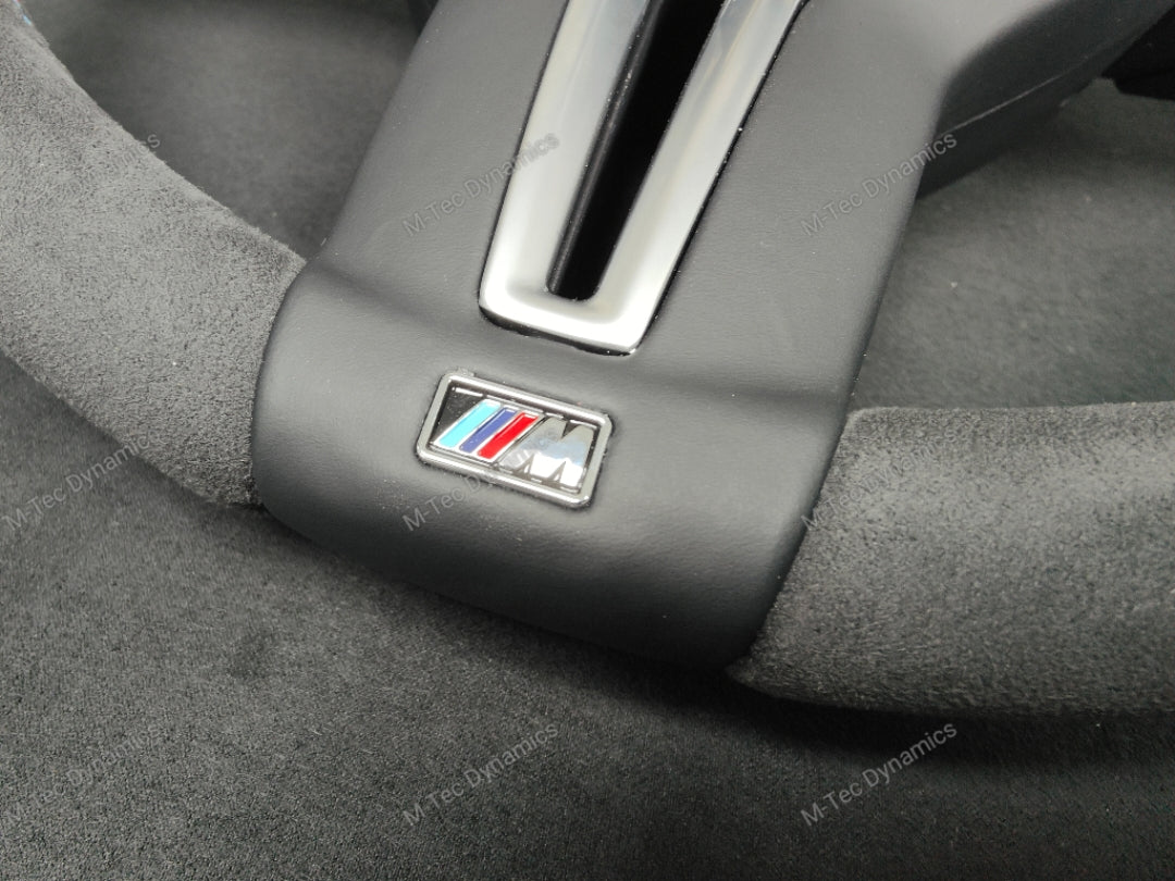 BMW F-SERIES FULL ALCANTARA / BLACK RING / TRI-STITCH STEERING WHEEL - BMW 1 2 3 4 SERIES F20 F22 F30 F32 M2 M3 M4