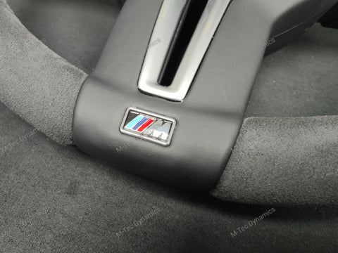 BMW F-SERIES FULL ALCANTARA / BLACK RING / TRI-STITCH STEERING WHEEL - BMW 1 2 3 4 SERIES F20 F22 F30 F32 M2 M3 M4