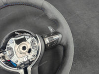 BMW F-SERIES FULL ALCANTARA / BLACK RING / TRI-STITCH STEERING WHEEL - BMW 1 2 3 4 SERIES F20 F22 F30 F32 M2 M3 M4