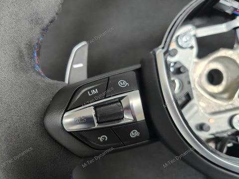BMW F-SERIES FULL ALCANTARA / BLACK RING / TRI-STITCH STEERING WHEEL - BMW 1 2 3 4 SERIES F20 F22 F30 F32 M2 M3 M4