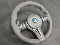 BMW F-SERIES FULL ALCANTARA / BLACK RING / TRI-STITCH STEERING WHEEL - BMW 1 2 3 4 SERIES F20 F22 F30 F32 M2 M3 M4