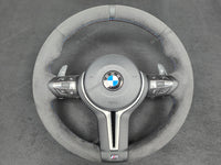 BMW F-SERIES FULL ALCANTARA / BLACK RING / TRI-STITCH STEERING WHEEL - BMW 1 2 3 4 SERIES F20 F22 F30 F32 M2 M3 M4