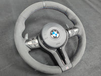 BMW F-SERIES FULL ALCANTARA / BLACK RING / TRI-STITCH STEERING WHEEL - BMW 1 2 3 4 SERIES F20 F22 F30 F32 M2 M3 M4