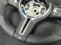 BMW F-SERIES NAPPA LEATHER TRI-STITCH / ALCANTARA / RED RING STEERING WHEEL - BMW 1 2 3 4 5 X SERIES