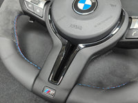 BMW F-SERIES NAPPA LEATHER TRI-STITCH / ALCANTARA / RED RING STEERING WHEEL - BMW 1 2 3 4 5 X SERIES