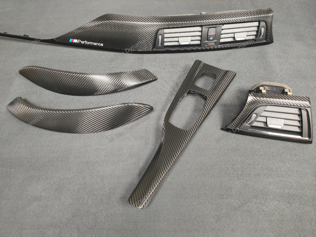 BMW F33 CONVERTIBLE INTERIOR TRIM SET - TEXTURED CARBON / GLOSS BLACK ACCENT