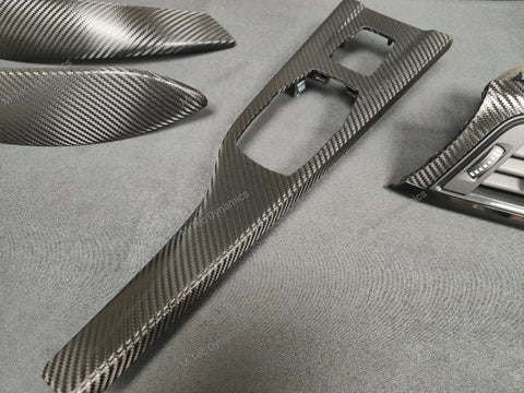BMW F33 F83 4-SERIES CONVERTIBLE INTERIOR TRIM SET - DEEP TEXTURED GLOSSY CARBON / GLOSS BLACK ACCENT (MTD-TEX)