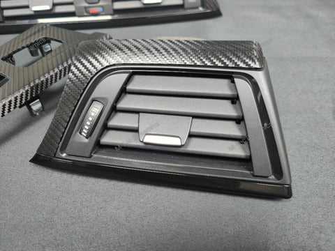 BMW F33 F83 4-SERIES CONVERTIBLE INTERIOR TRIM SET - DEEP TEXTURED GLOSSY CARBON / GLOSS BLACK ACCENT (MTD-TEX)