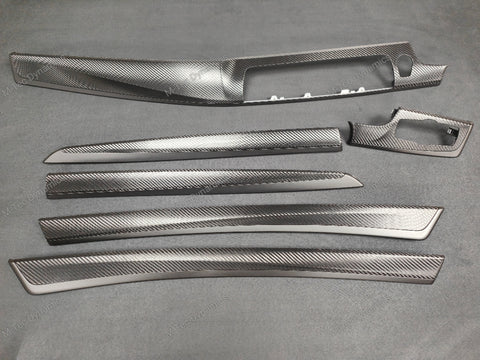 BMW F10 F11 M5 TEXTURED BLACK CARBON / MATT BLACK ACCENT CUSTOM INTERIOR TRIM SET