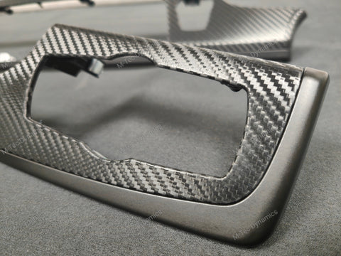 BMW F10 F11 M5 TEXTURED BLACK CARBON / MATT BLACK ACCENT CUSTOM INTERIOR TRIM SET