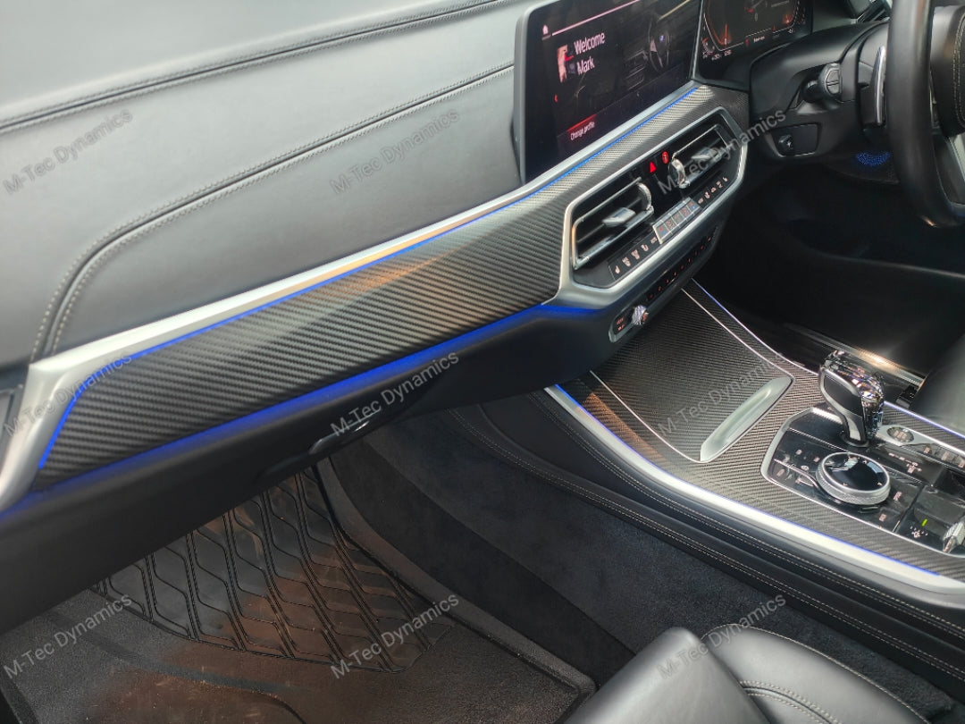 BMW X5 G05 INTERIOR TRIM SET WRAPPING / EXCHANGE SERVICE - TEXTURED BLACK CARBON