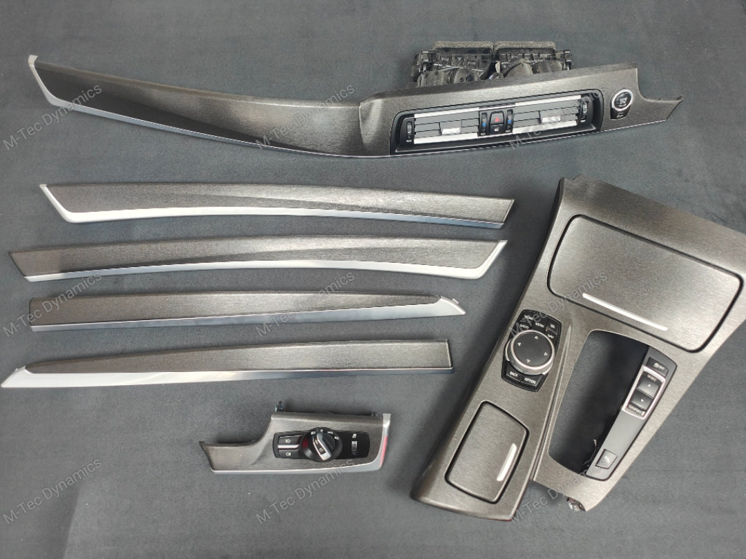 BMW F10 F11 AUTO INTERIOR TRIM SET - BLACK BRUSHED ALUMINIUM