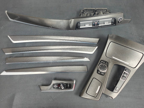 BMW F10 F11 AUTO INTERIOR TRIM SET - BLACK BRUSHED ALUMINIUM