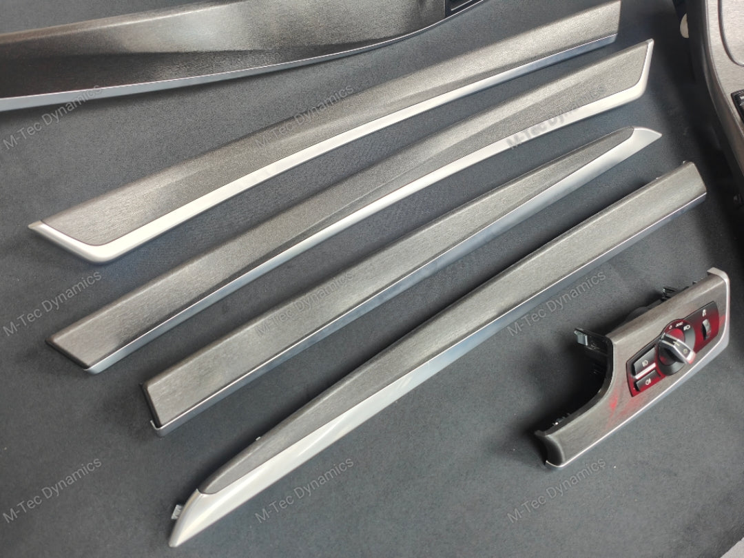 BMW F10 F11 AUTO INTERIOR TRIM SET - BLACK BRUSHED ALUMINIUM