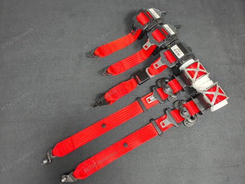 BMW 5-SERIES F10 / M5 FRONT & REAR SEAT BELT SET - RED