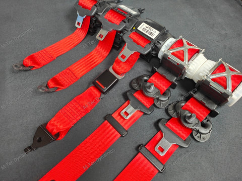 BMW 5-SERIES F10 / M5 FRONT & REAR SEAT BELT SET - RED