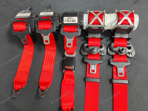 BMW 5-SERIES F10 / M5 FRONT & REAR SEAT BELT SET - RED