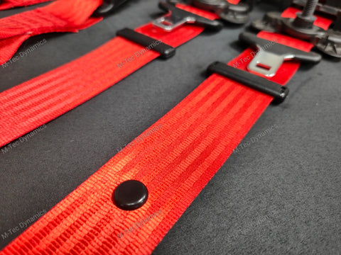 BMW 5-SERIES F10 / M5 FRONT & REAR SEAT BELT SET - RED