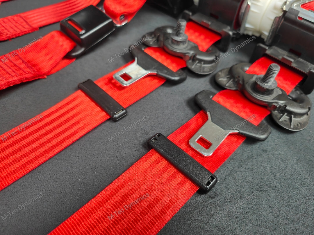 BMW 3-SERIES F30 / F80 M3 RED FRONT & REAR SEAT BELT SET