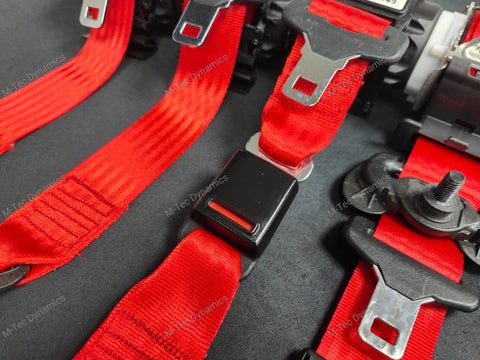 BMW 5-SERIES F10 / M5 FRONT & REAR SEAT BELT SET - RED