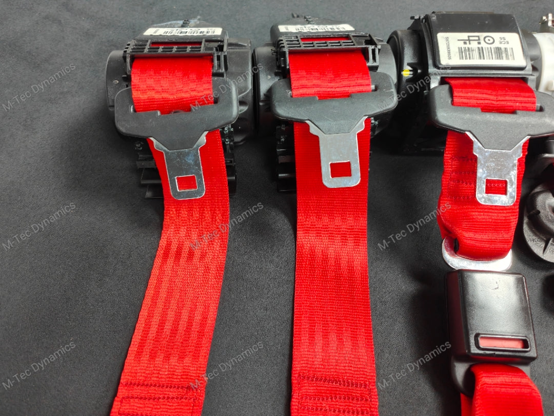 BMW 3-SERIES F30 / F80 M3 RED FRONT & REAR SEAT BELT SET