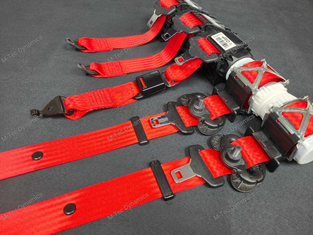 BMW 5-SERIES F10 / M5 FRONT & REAR SEAT BELT SET - RED