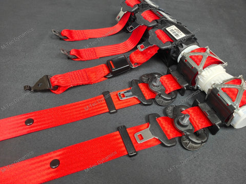 BMW 5-SERIES F10 / M5 FRONT & REAR SEAT BELT SET - RED