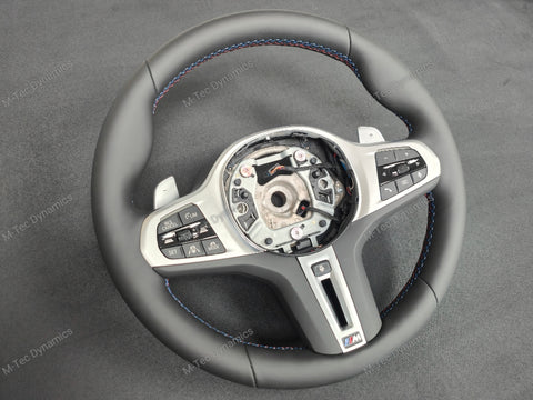 BMW G-SERIES NAPPA LEATHER TRI-STITCH STEERING WHEEL (COMPLETE) - BMW X / 5 / 6 SERIES M-SPORT G05 X5 G06 X6 G07 X7 G30 G31