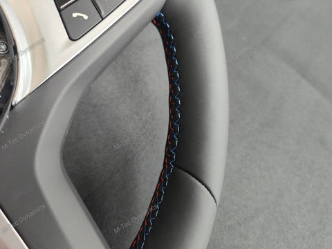 BMW G-SERIES NAPPA LEATHER TRI-STITCH STEERING WHEEL (COMPLETE) - BMW X / 5 / 6 SERIES M-SPORT G05 X5 G06 X6 G07 X7 G30 G31