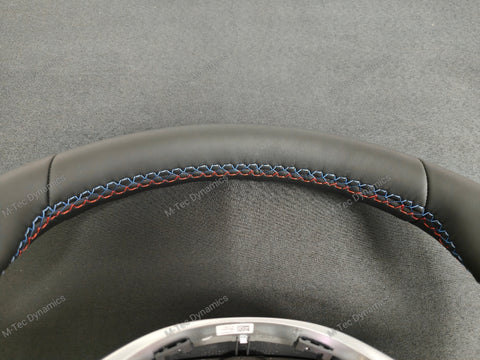 BMW G-SERIES NAPPA LEATHER TRI-STITCH STEERING WHEEL (COMPLETE) - BMW X / 5 / 6 SERIES M-SPORT G05 X5 G06 X6 G07 X7 G30 G31
