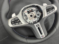BMW G-SERIES NAPPA LEATHER TRI-STITCH STEERING WHEEL (COMPLETE) - BMW X / 5 / 6 SERIES M-SPORT G05 X5 G06 X6 G07 X7 G30 G31