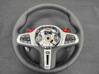 BMW G-SERIES NAPPA LEATHER TRI-STITCH STEERING WHEEL (COMPLETE) - BMW X / 5 / 6 SERIES M-SPORT AUTO G05 X5 G06 X6 G07 X7 G30 G31