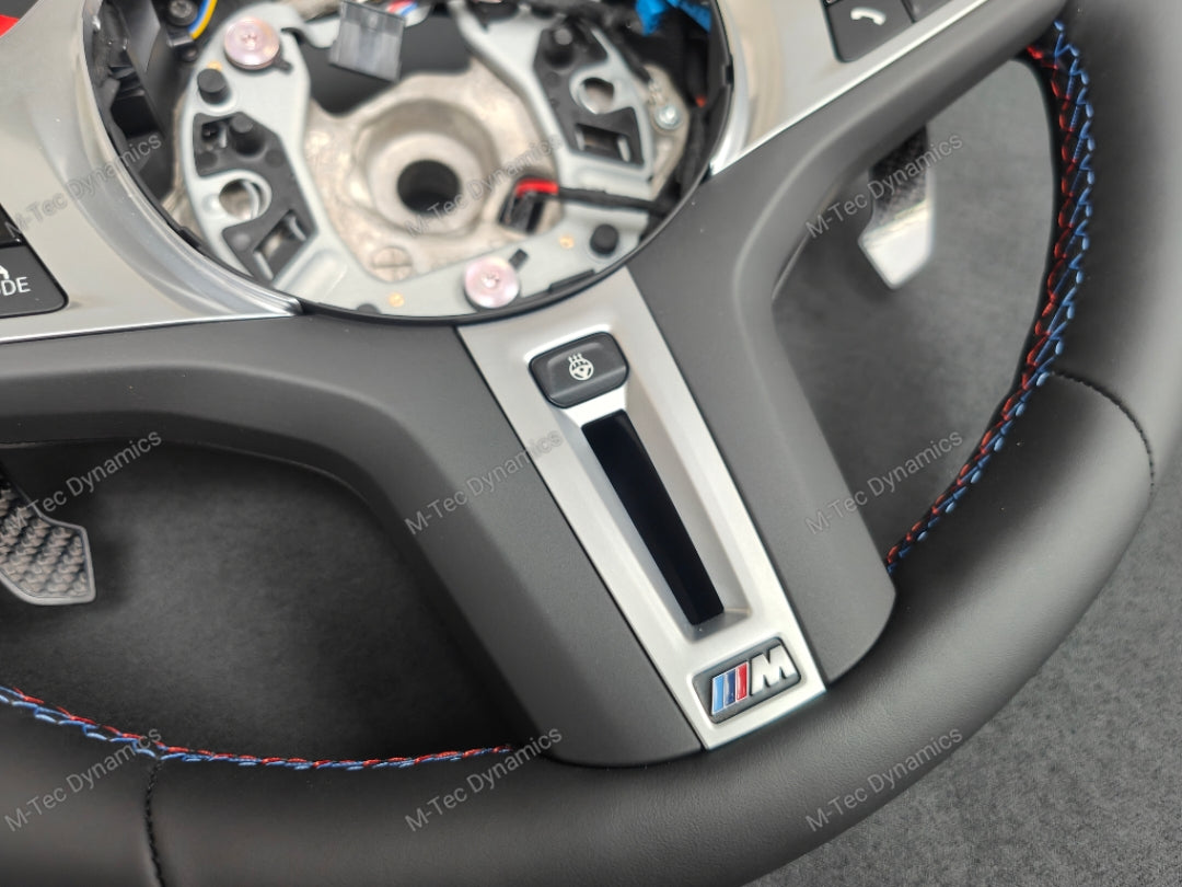 BMW G-SERIES NAPPA LEATHER TRI-STITCH STEERING WHEEL (COMPLETE) - BMW X / 5 / 6 SERIES M-SPORT AUTO G05 X5 G06 X6 G07 X7 G30 G31