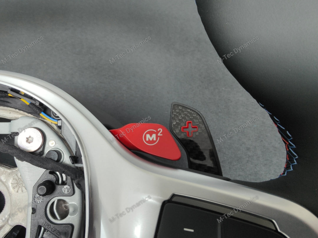 BMW G-SERIES NAPPA LEATHER TRI-STITCH STEERING WHEEL (COMPLETE) - BMW X / 5 / 6 SERIES M-SPORT AUTO G05 X5 G06 X6 G07 X7 G30 G31