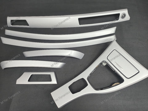 BMW E90 GLOSSY 4D SILVER CARBON INTERIOR TRIM SET