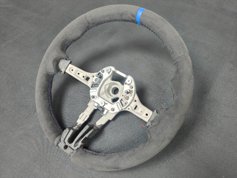 BMW F-SERIES FULL ALCANTARA / BLUE RING / TRI-STITCH STEERING WHEEL - BMW 1 2 3 4 SERIES F20 F22 F30 F32 M2 M3 M4
