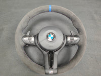 BMW F-SERIES FULL ALCANTARA / BLUE RING / TRI-STITCH STEERING WHEEL - BMW 1 2 3 4 SERIES F20 F22 F30 F32 M2 M3 M4