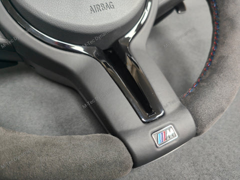 BMW F-SERIES FULL ALCANTARA / BLUE RING / TRI-STITCH STEERING WHEEL - BMW 1 2 3 4 SERIES F20 F22 F30 F32 M2 M3 M4