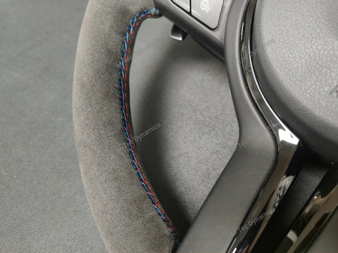 BMW F-SERIES FULL ALCANTARA / BLUE RING / TRI-STITCH STEERING WHEEL - BMW 1 2 3 4 SERIES F20 F22 F30 F32 M2 M3 M4