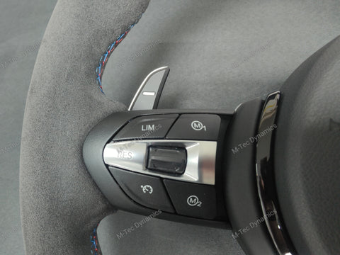 BMW F-SERIES FULL ALCANTARA / BLUE RING / TRI-STITCH STEERING WHEEL - BMW 1 2 3 4 SERIES F20 F22 F30 F32 M2 M3 M4