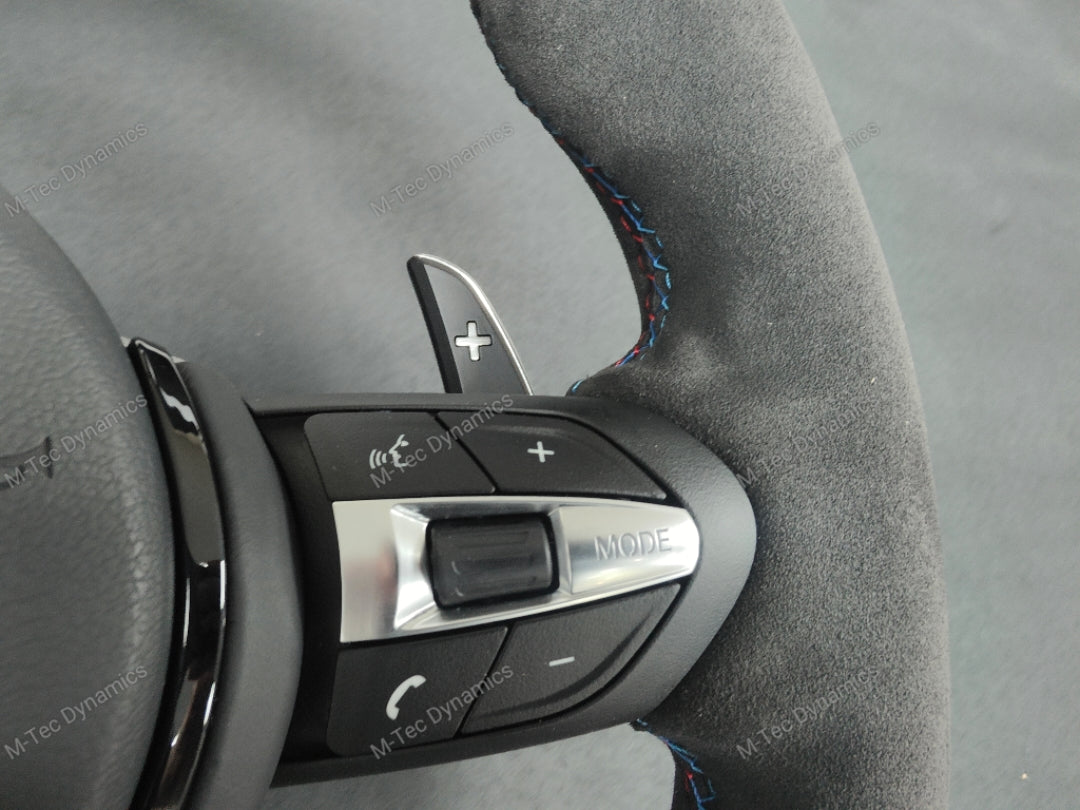 BMW F-SERIES FULL ALCANTARA / BLUE RING / TRI-STITCH STEERING WHEEL - BMW 1 2 3 4 SERIES F20 F22 F30 F32 M2 M3 M4